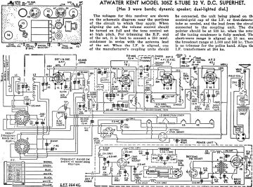 Atwater Kent 305Z schematic circuit diagram